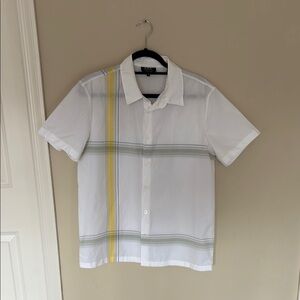 Men's APC White and Multicolor Striped Shirt Size Medium